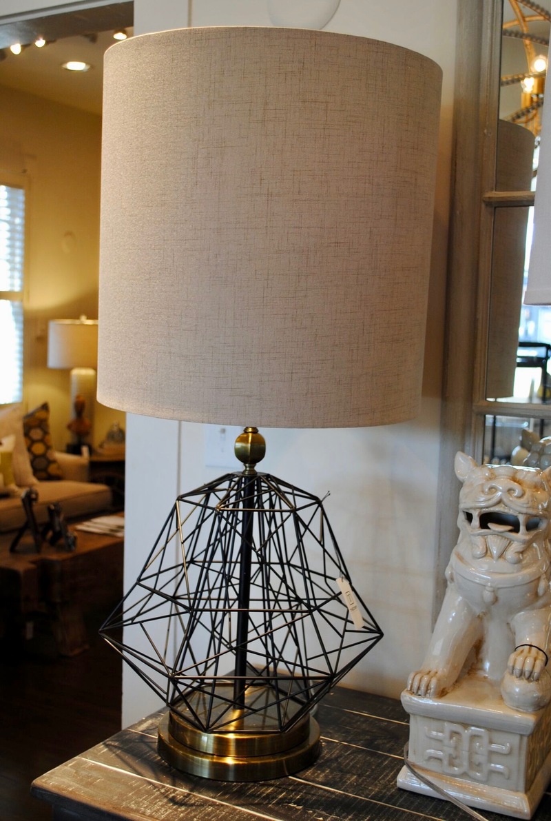Stylecraft - Black Steel Lamp with Gold Accents $209