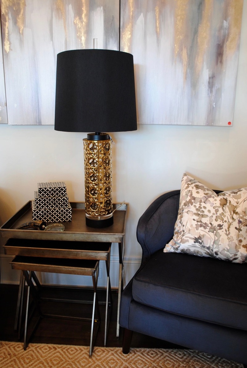 Stylecraft - Gold Ceramic Cut Lamp $169